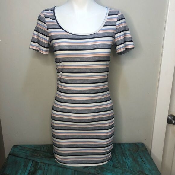 Ardene Striped Multicolour Tshirt Dress Size Medium - Picture 1 of 7